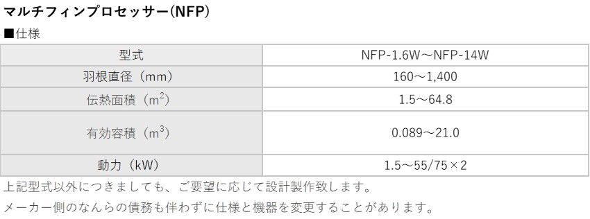 マルチフィンプロセッサー(NFP)