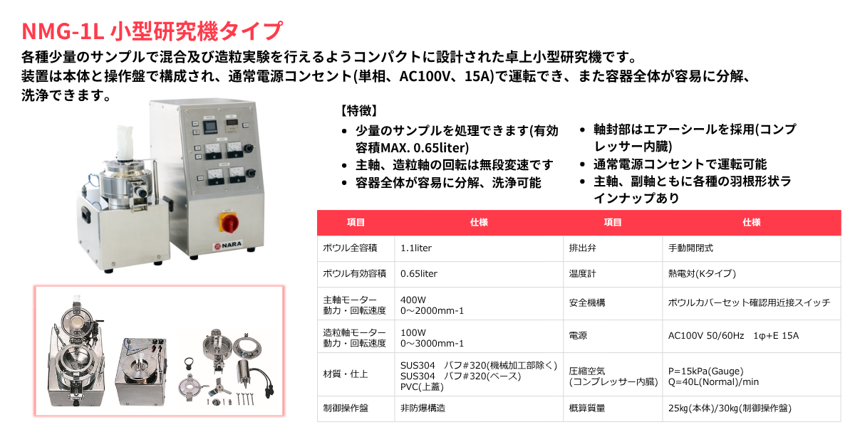 高速攪拌混合造粒機(NMG)